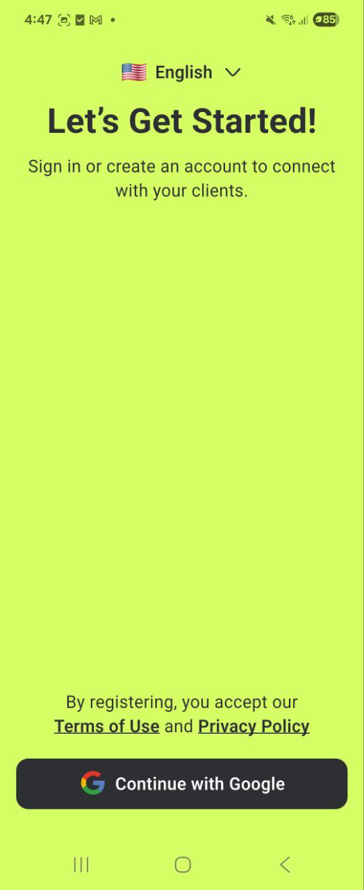 Bookly Work – Google Sign‑In step 1